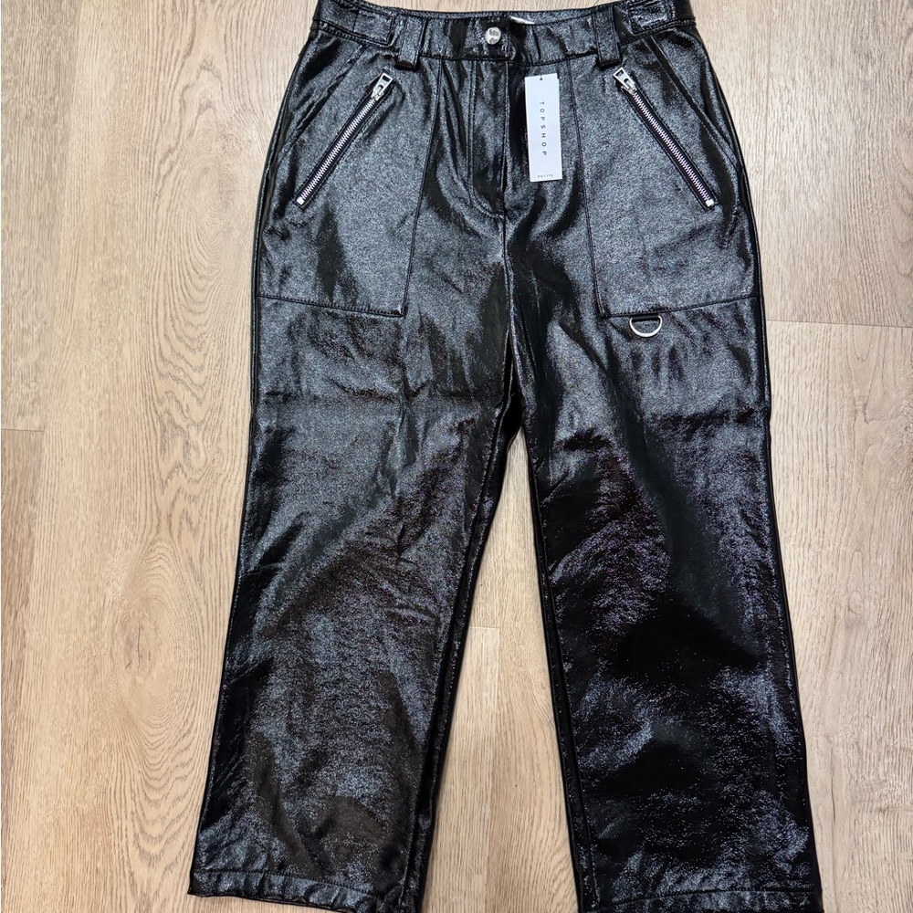 Topshop Black Pants with Zipper Details